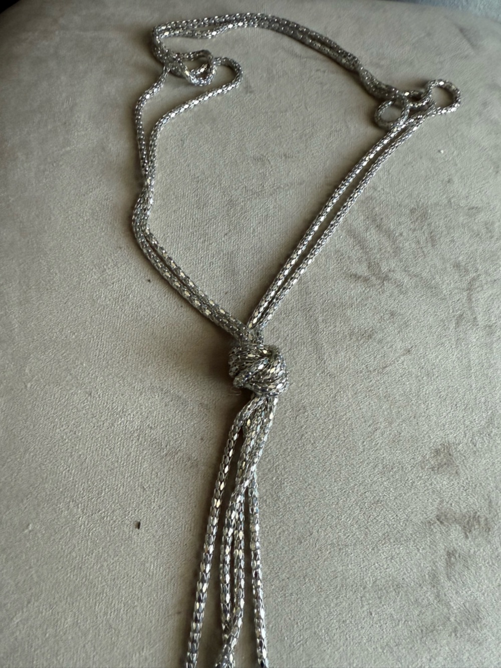 Silver Rope Knot Necklace - Picture 4 of 5